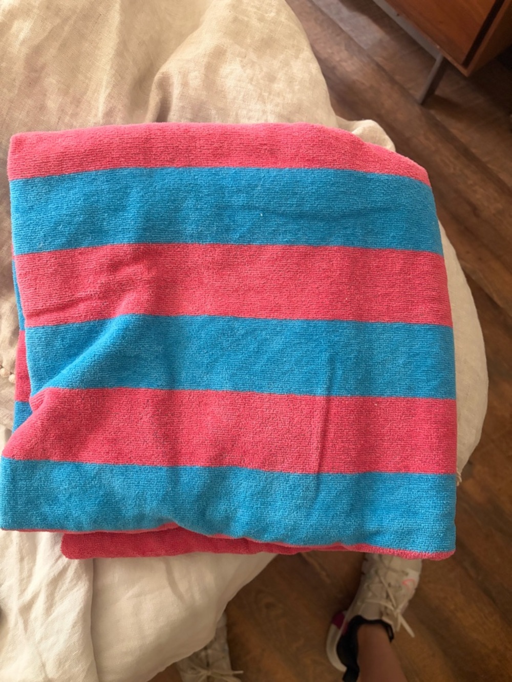 Striped Blue and Pink Beach Towel